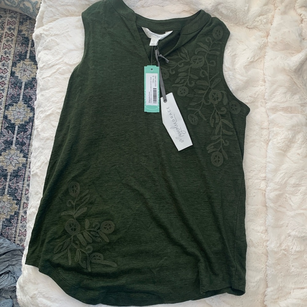Magnolia Grace stitch fix knit tank olive top S